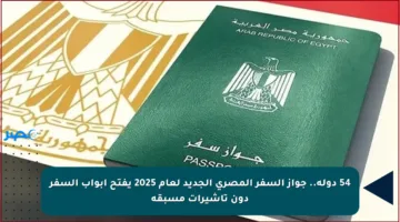 54 دولة.. جواز السفر المصري الجديد لعام 2025 يفتح أبواب السفر دون تأشيرات مسبقة